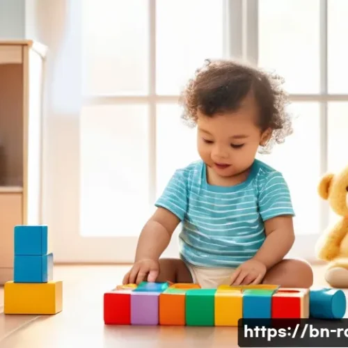 루게릭병 환자와 재활치료 병원 - **A heartwarming scene of a toddler playing with building blocks, wearing a cute animal-themed diape...